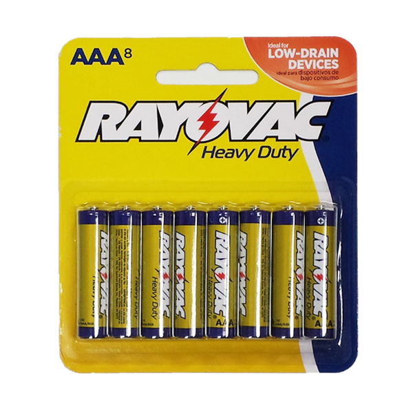 RAYOVAC - AAA Heavy Duty Battery - 8 Pack - Click Image to Close